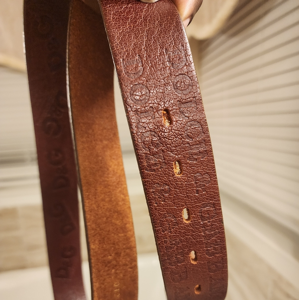 Dolce & Gabbana Brown Leather Belt with Silver Hardware - Picture 2 of 4